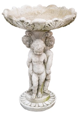 Lot 739 - A reconstituted stone bird bath.