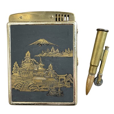 Lot 154 - Japanese Lighter combination. Cigarette case...