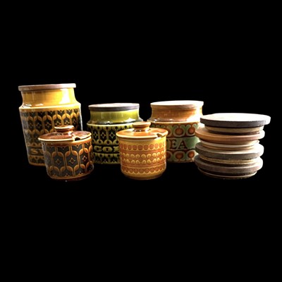 Lot 180 - Three Hornsea Pottery lidded storage jars, two...