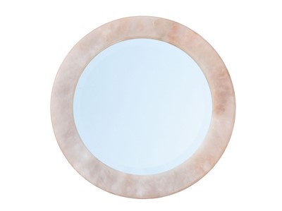 Lot 821 - A circular alabaster wall mirror.