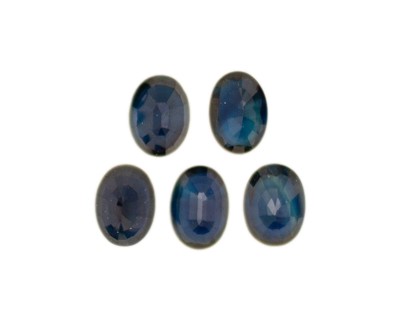 Lot 217 - Five unmounted natural blue sapphire gemstones.