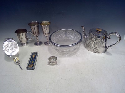 Lot 198 - A Collection of Silver Plate, a Teapot, Two...