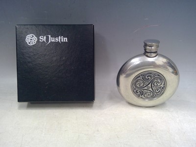 Lot 207 - A St Justin Hip Flask. The Flask is 10cm in...