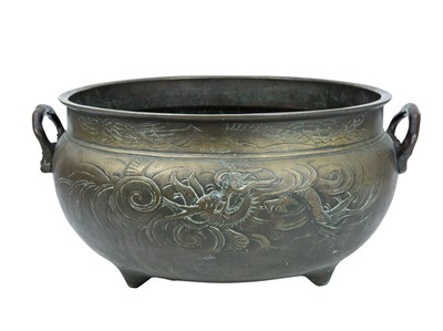 Lot 415 - A large Chinese bronze tripod censer, ding.