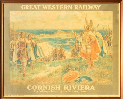 Lot 295 - A Great Western Railway GWR poster, Cornish Riviera.