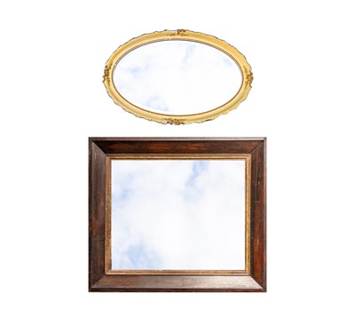 Lot 851 - A Victorian rosewood framed rectangular wall mirror.