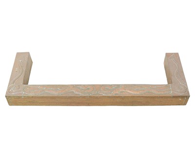 Lot 181 - A John Pearson Arts and Crafts copper and brass fire curb.