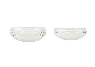 Lot 835 - A large cut glass domed plaffonier or shade.