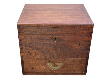 Lot 867 - A Teak campaign type document box.