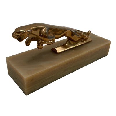 Lot 228 - A Jaguar Leaper mascot mounted on an Onyx base.