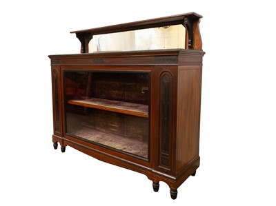 Lot 914 - A Victorian Aesthetic movement walnut and ebonised low display cabinet.