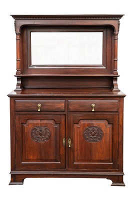 Lot 876 - A late Victorian walnut mirror back sideboard.