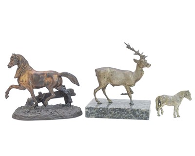 Lot 139 - A Victorian cast silver plated figure of a stag.