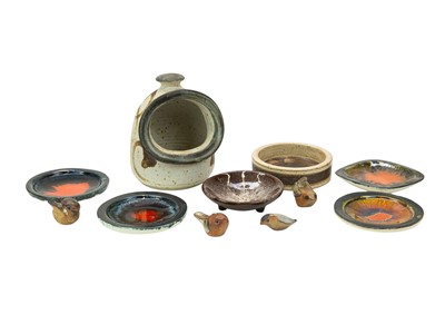 Lot 723 - Three Eric Leaper small circular dishes, and a similar square example.