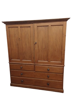 Lot 917 - A Victorian pine housekeeper's cupboard.