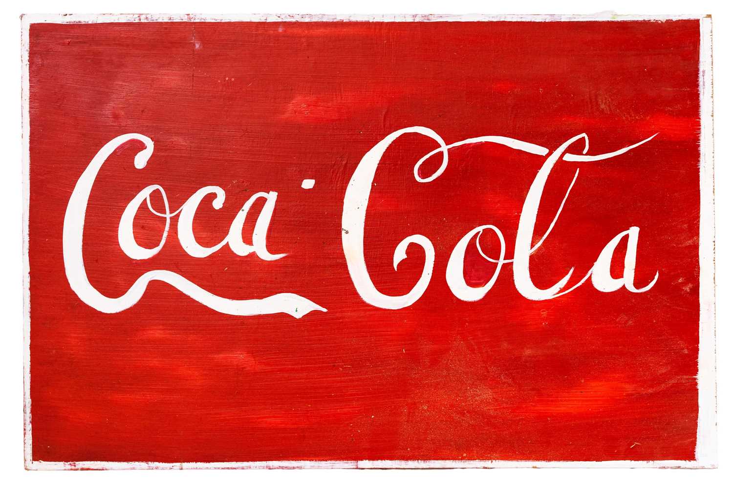 Lot 52 - A hand painted advertising sign, 'Coca Cola'.