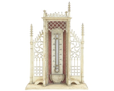 Lot 119 - A Dieppe pierced and turned bone thermometer.