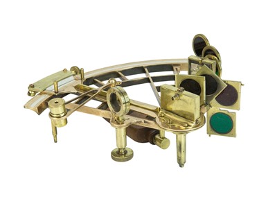 Lot 333 - A Heath & Co lacquered brass vernier sextant.