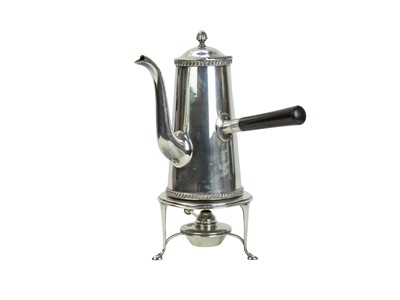 Lot 218 - A US Navy silver plated coffee pot and stand with burner.