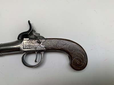 Lot 340 - A 19th century percussion cap pocket pistol,...