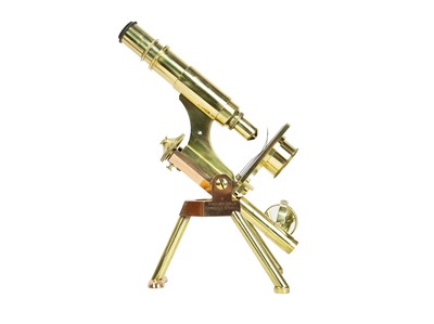 Lot 78 - A lacquered brass microscope by J Swift & Son, London.