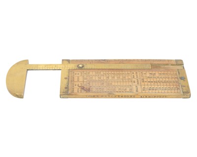 Lot 75 - A boxwood and brass rope gauge.