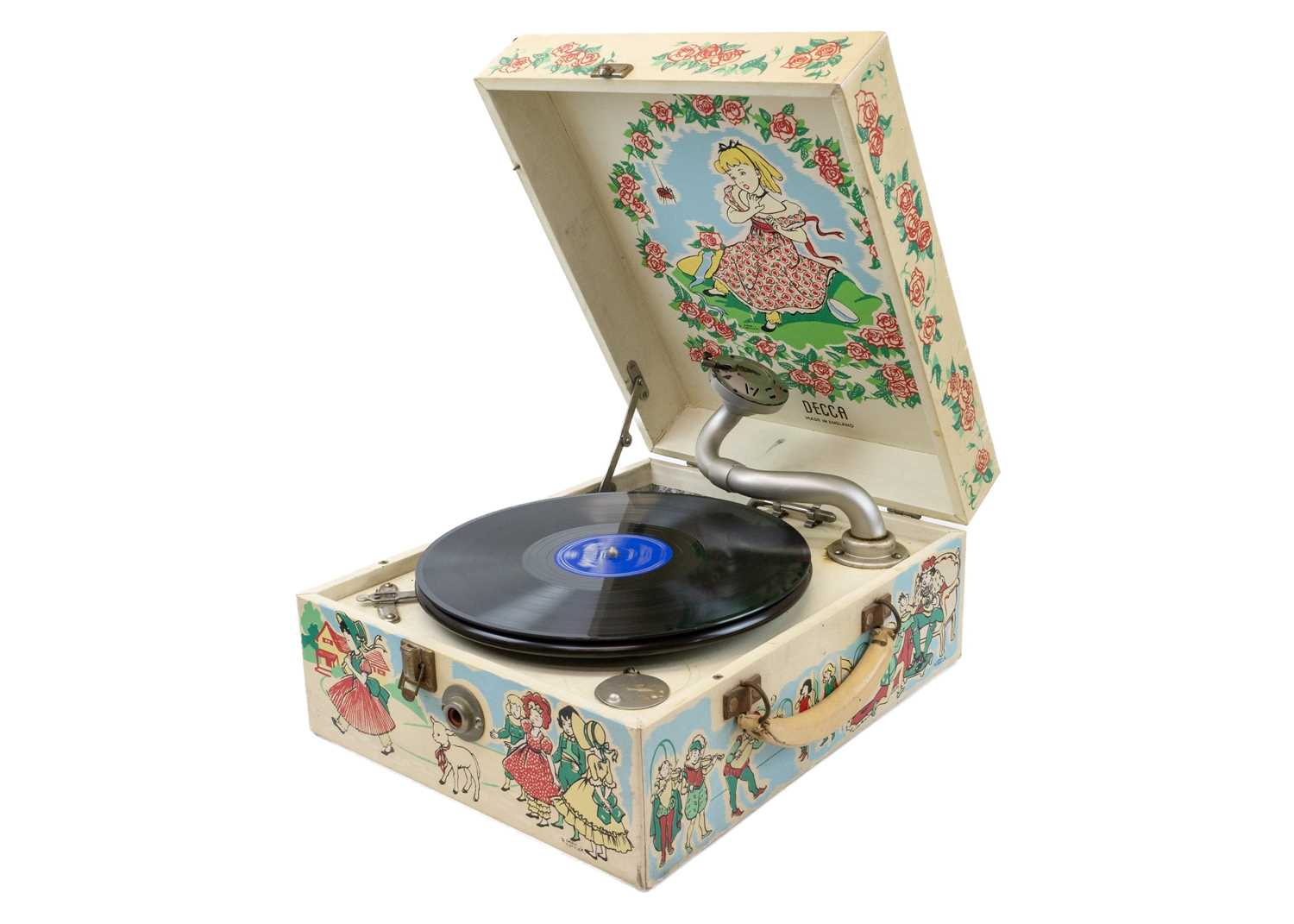 Lot 24 - A mid century Decca portable nursery gramophone.