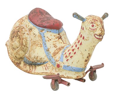 Lot 259 - A Sebel & Co 'Mobo' tinplate walking pedal snail.