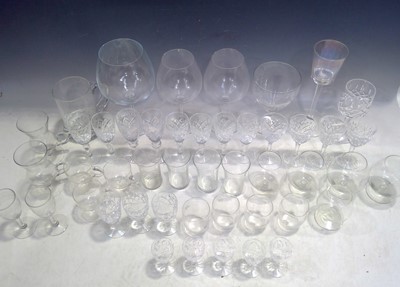 Lot 60 - Crystal and Glass Brandy, Wine Glasses, etc.