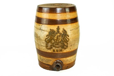 Lot 156 - A Victorian salt-glazed stoneware Rum barrel.