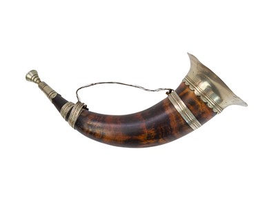 Lot 34 - An AOF horn with white metal mounts.