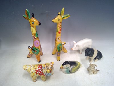 Lot 15 - A Russian Ceramic Cat, a Russian Giraffe, plus...