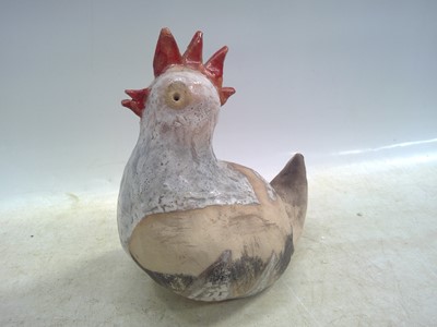 Lot 11 - A Raku Chicken by Artist Heather Baker. The...