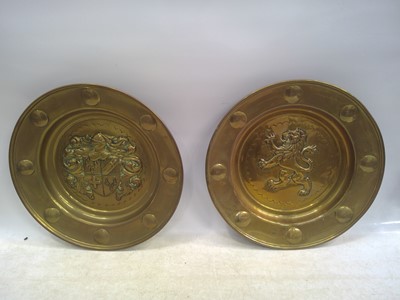 Lot 39 - Two Vintage, Peerage Brass Wall Plaques. The...