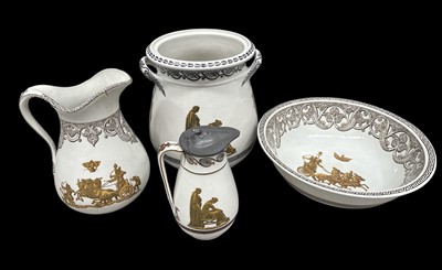 Lot 55 - Circa 1857, A Victorian pottery wash set with...