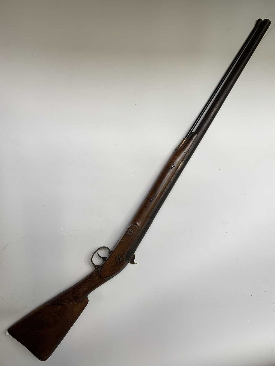 Lot 352 - A 19th-century percussion 8 bore duck gun, of...