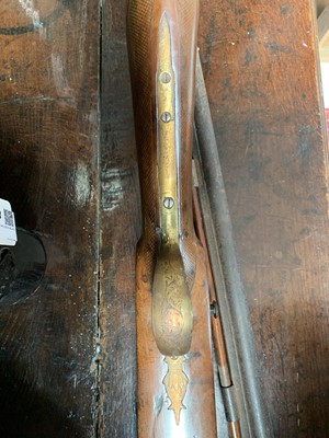 Lot 352 - A 19th-century percussion 8 bore duck gun, of...