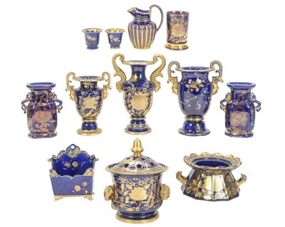 Lot 589 - A group of Mason's mazarine blue ironstone wares.