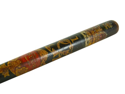 Lot 42 - A Victorian ebonised walnut police truncheon with ribbed grip.