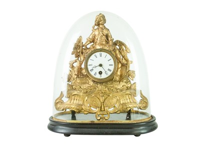Lot 803 - A French gilt spelter mantel clock.