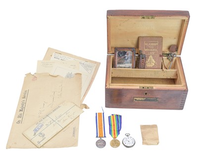Lot 233 - A WWI pair to P E Scroggs RNVR, Ordinary Telegraphist, Victory and war medals