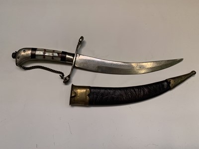 Lot 359 - An Eastern dagger, with mother of pearl and...