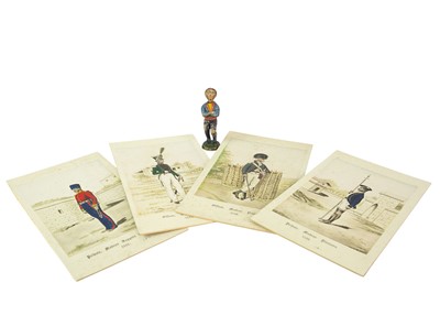 Lot 383 - Four coloured lithographs of soldiers.