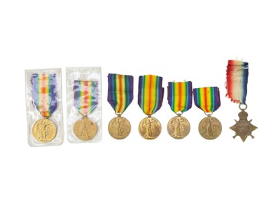 Lot 238 - WWI Victory Medals x 6 plus 1914/15 Star.