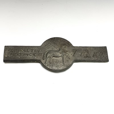Lot 295 - A Penpoll tin ingot, stamped with the lamb and...