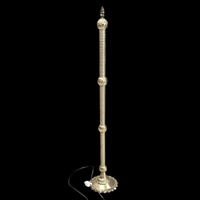 Lot 83 - A modern brass standard lamp, 130cm tall.