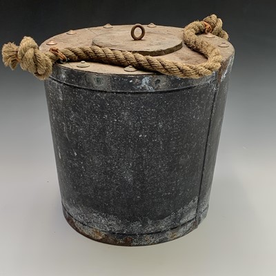 Lot 123 - A galvanised metal and wood ship’s bucket,...