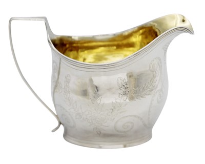 Lot 143 - A George III silver large cream jug by Peter & William Bateman.
