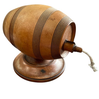 Lot 113 - A Victorian Treen Boxwood Barrel string box &...