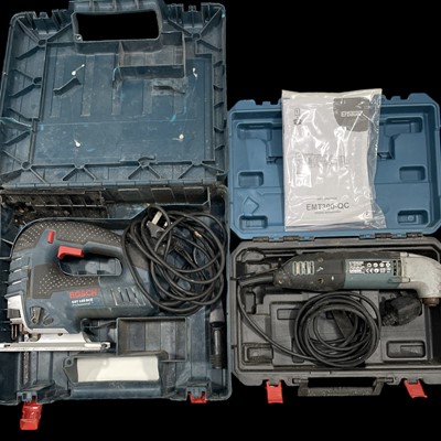 Lot 120 - A Bosch GST 150 BCE professional jigsaw and an...